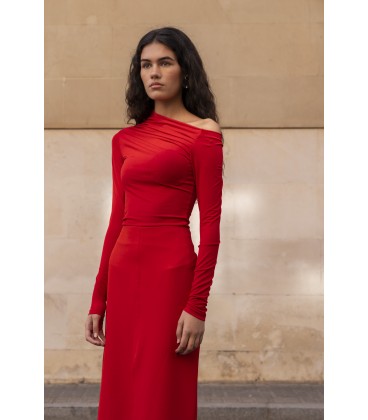 Falda midi roja para mujer . Novedades otoño invierno . Envio gratis 