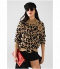 Jersey de punto de leopardo con botones laterales