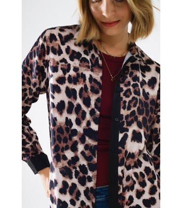 Camisa Leopardo Detalla Raso Rinna